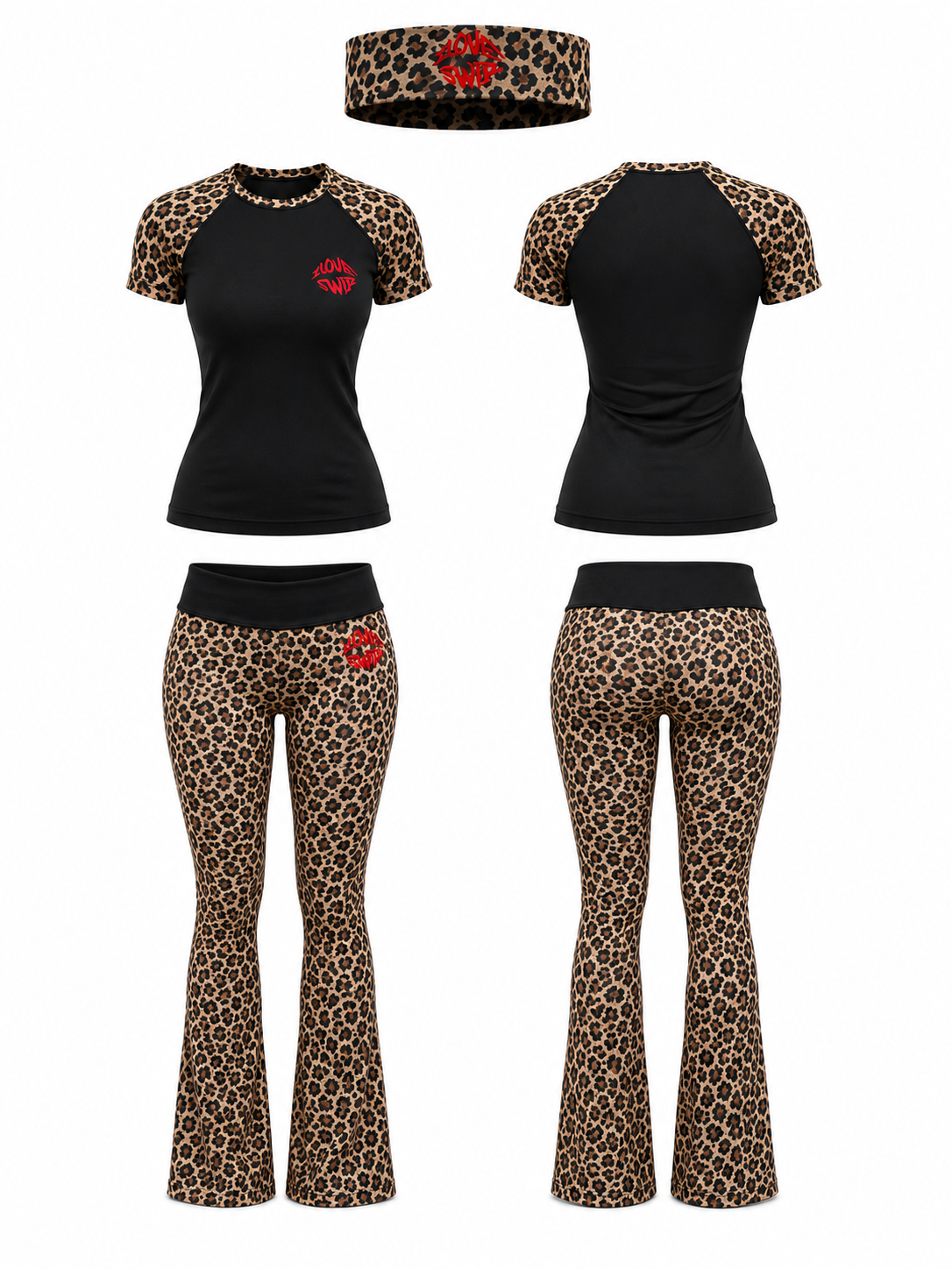 “I Love Swir” Cheetah Pants Set